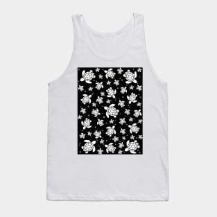 BLACK And White Turtles Tank Top